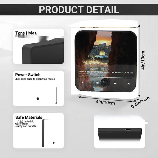 Magnetizing Your Heart with the Words of Allah 📿
The Quran Magnet: A Stylish Fridge Magnet and Surah Player in One
Key Features:
🎙️ Built-In Surah Player
🧲 Magnetic Design
📦 Compact & Portable
🎁 Perfect Gift
Includes USB C cable for re-chargin