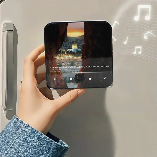 Magnetizing Your Heart with the Words of Allah 📿

The Quran Magnet: A Stylish Fridge Magnet and Surah Player in One

Key Features:

🎙️ Built-In Surah Player

🧲 Magnetic Design

📦 Compact & Portable

🎁 Perfect Gift

Includes USB C cable for re-chargin