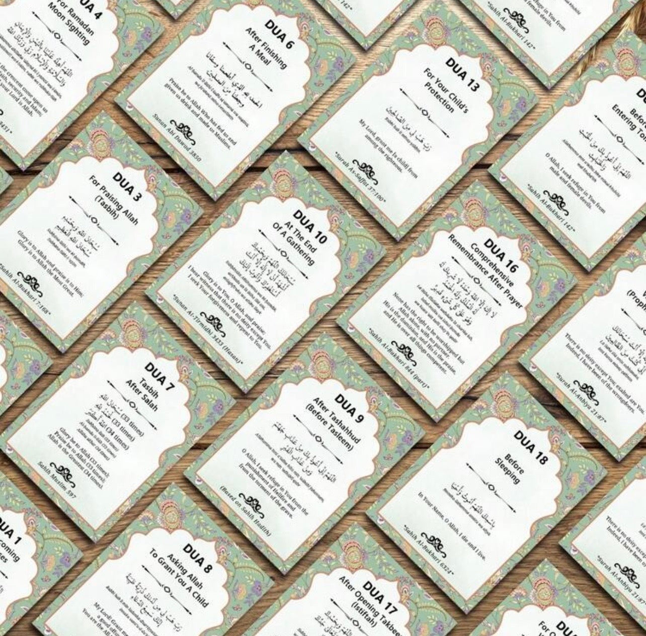 51pcs Islamic Dua Cards,Daily Islamic Prayer Cards, Islamic Duas For Ramadan & Eid Mubarak Blessings, Perfect For Self-Practice, Religious Gifts For Muslims