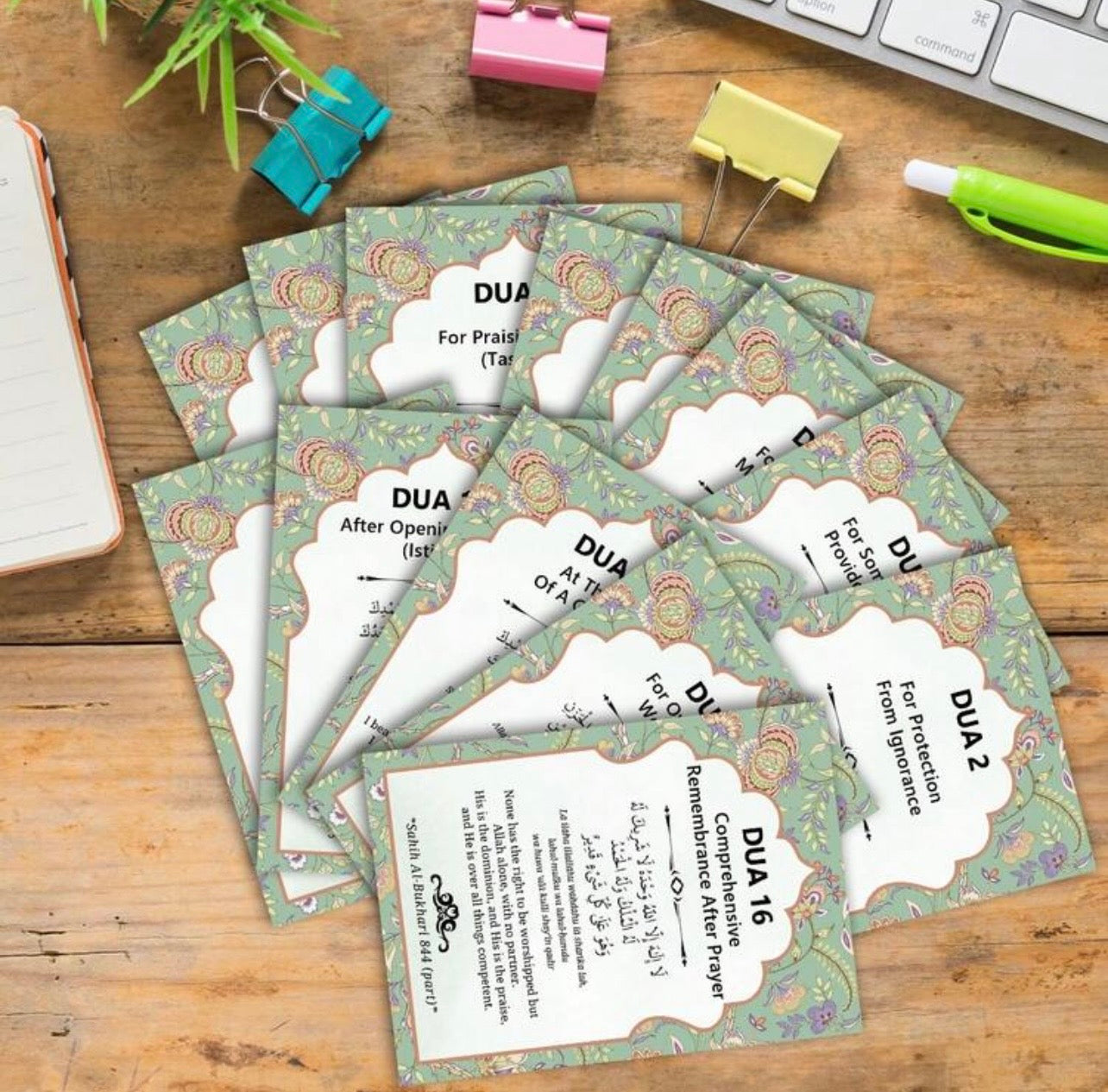 51pcs Islamic Dua Cards,Daily Islamic Prayer Cards, Islamic Duas For Ramadan & Eid Mubarak Blessings, Perfect For Self-Practice, Religious Gifts For Muslims